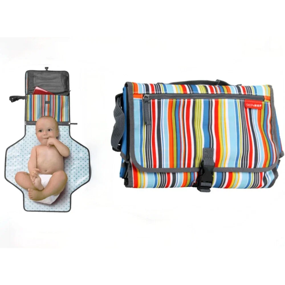 Skip Hop Changing Station Baby Portable Diaper Changing Pad Organizer Striped